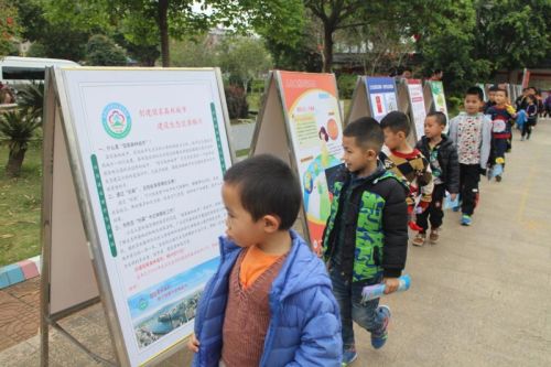 孩子们参观科普展